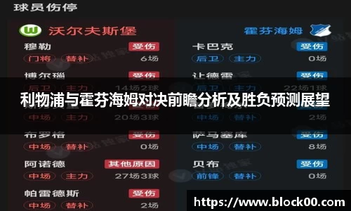 利物浦与霍芬海姆对决前瞻分析及胜负预测展望